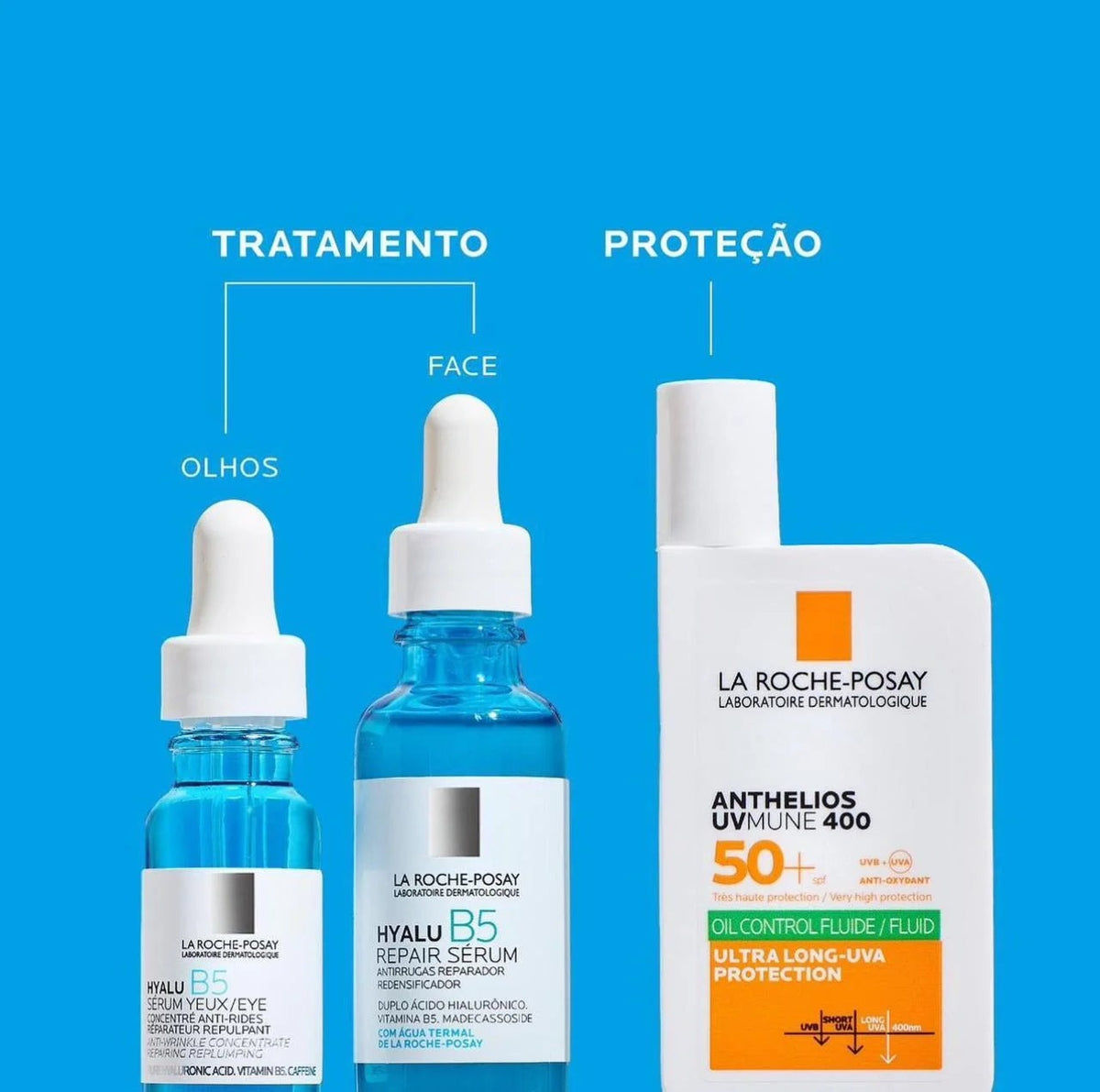 Kit La Roche-Posay – Hyalu B5 Face e olhos + Anthelios UVmune (3 PRODUTOS)
